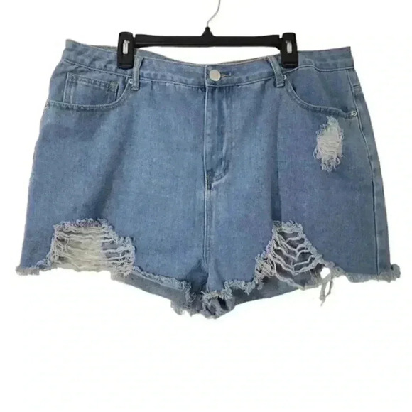 Nasty Gal Ripped Distressed High Rise Women's Shorts 16 - Picture 1 of 5